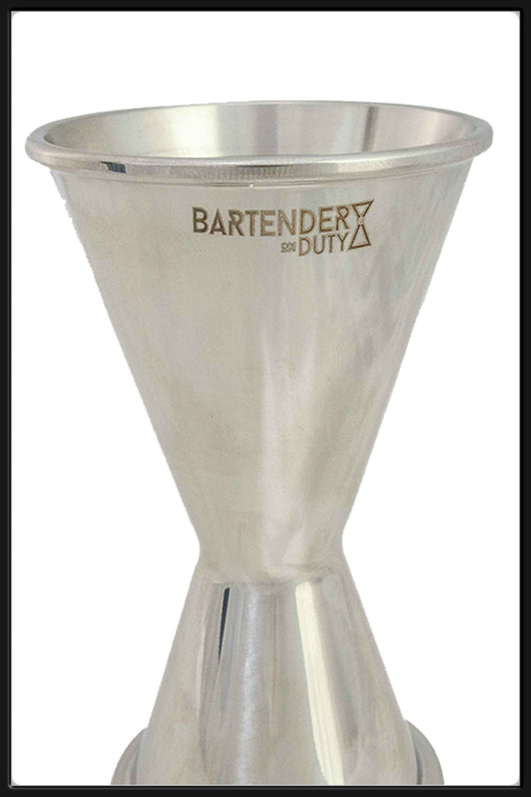 Jigger Bartender On Duty Classic  1-2 oz Silver - Bartender On Duty