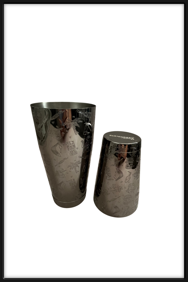 Shaker Boston Grabado Tiki Black 28-18 Oz