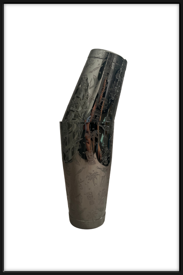 Shaker Boston Grabado Tiki Black 28-18 Oz
