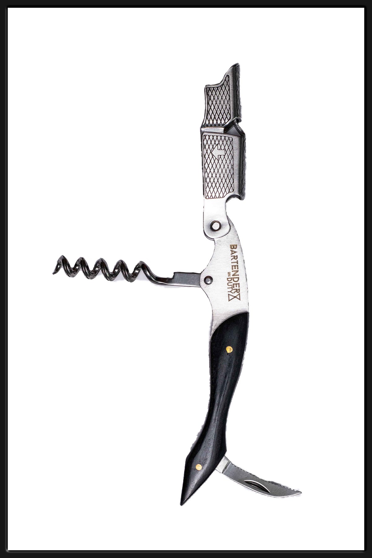 Descorchador de 3 Tiempos Wood&steel Black - Bartender On Duty