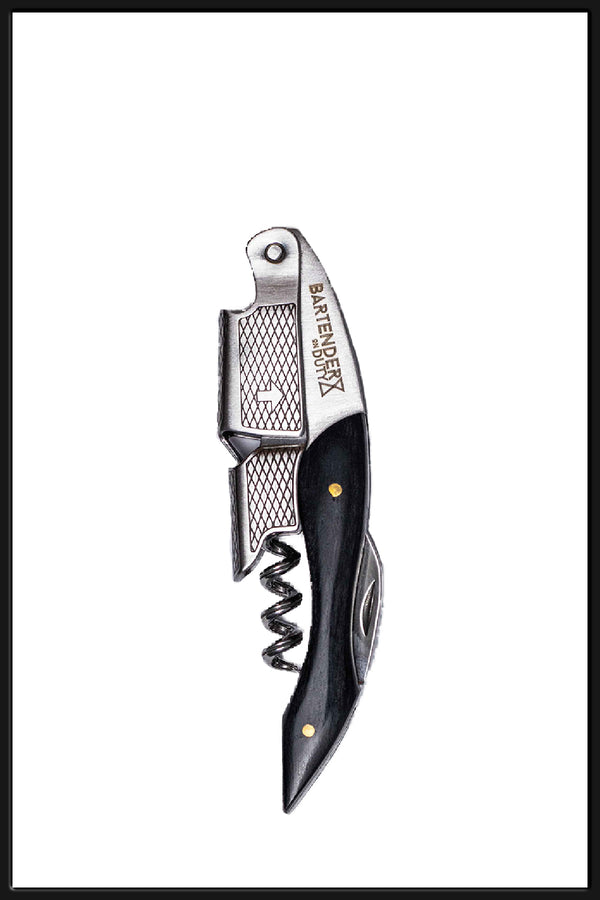 Descorchador de 3 Tiempos Wood&steel Black - Bartender On Duty